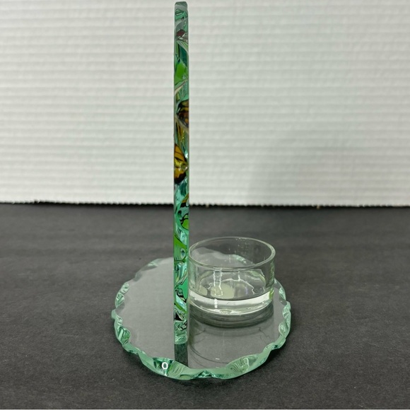 Butterflies - hand painted art glass - tea light holder-Joan Baker - Picture 2 of 9